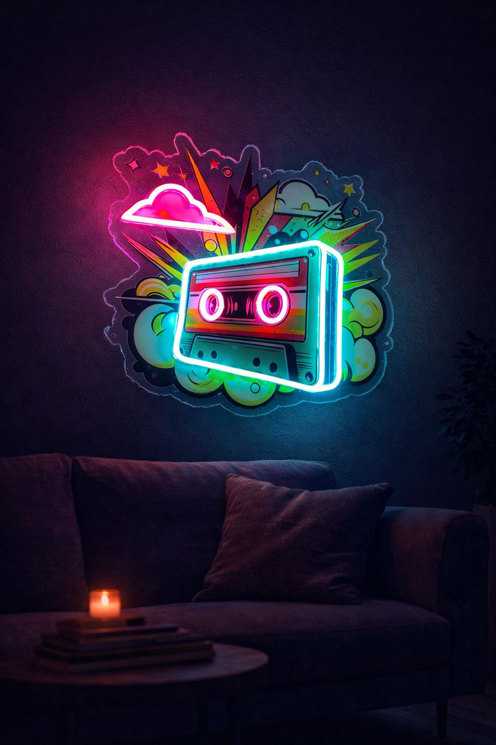 Renkli Kaset Neon Lamba | ByLamp