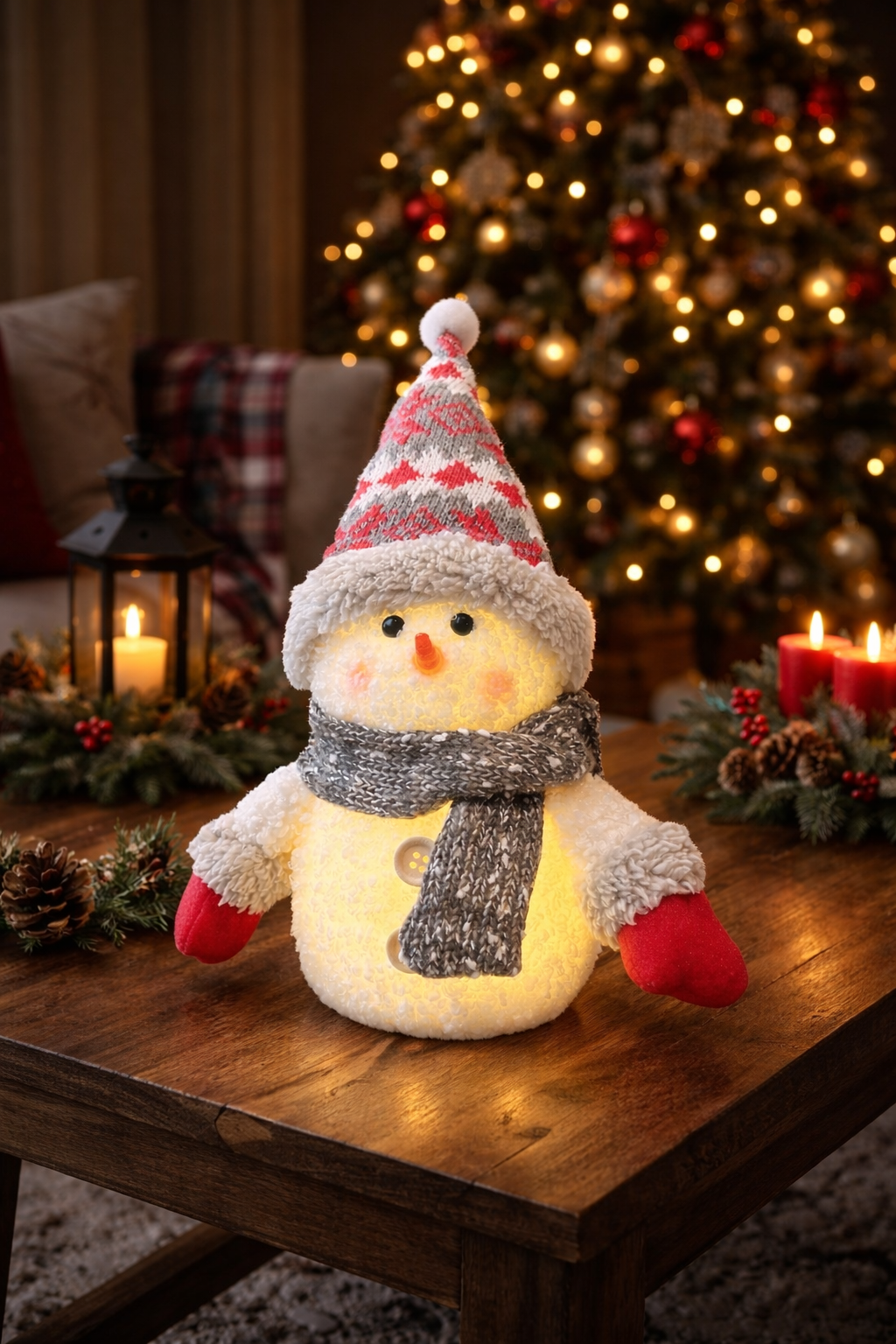 Peluş Kardan Adam Led Işıklı | ByLamp