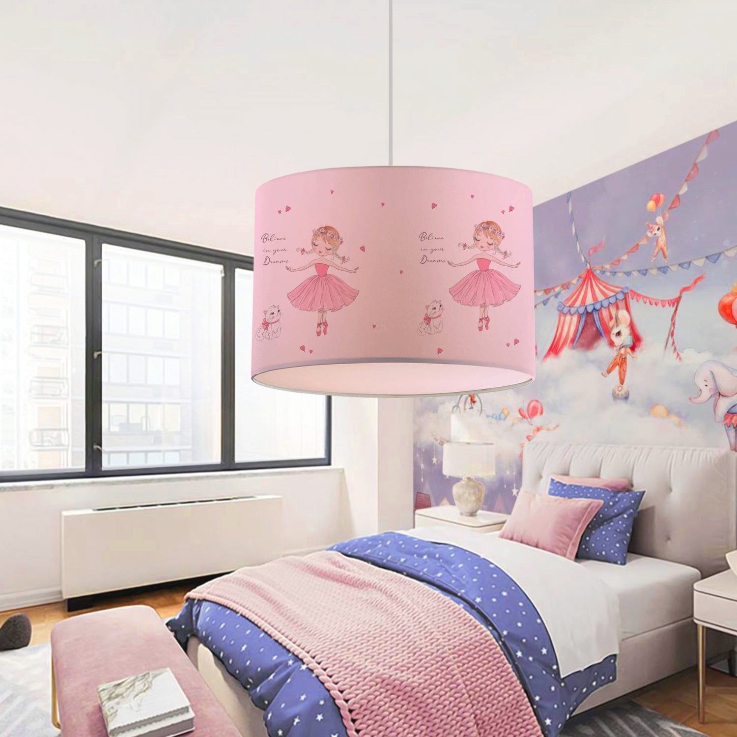 Fabric Printed Children's Room Pendant Lamp 28 | ByLamp