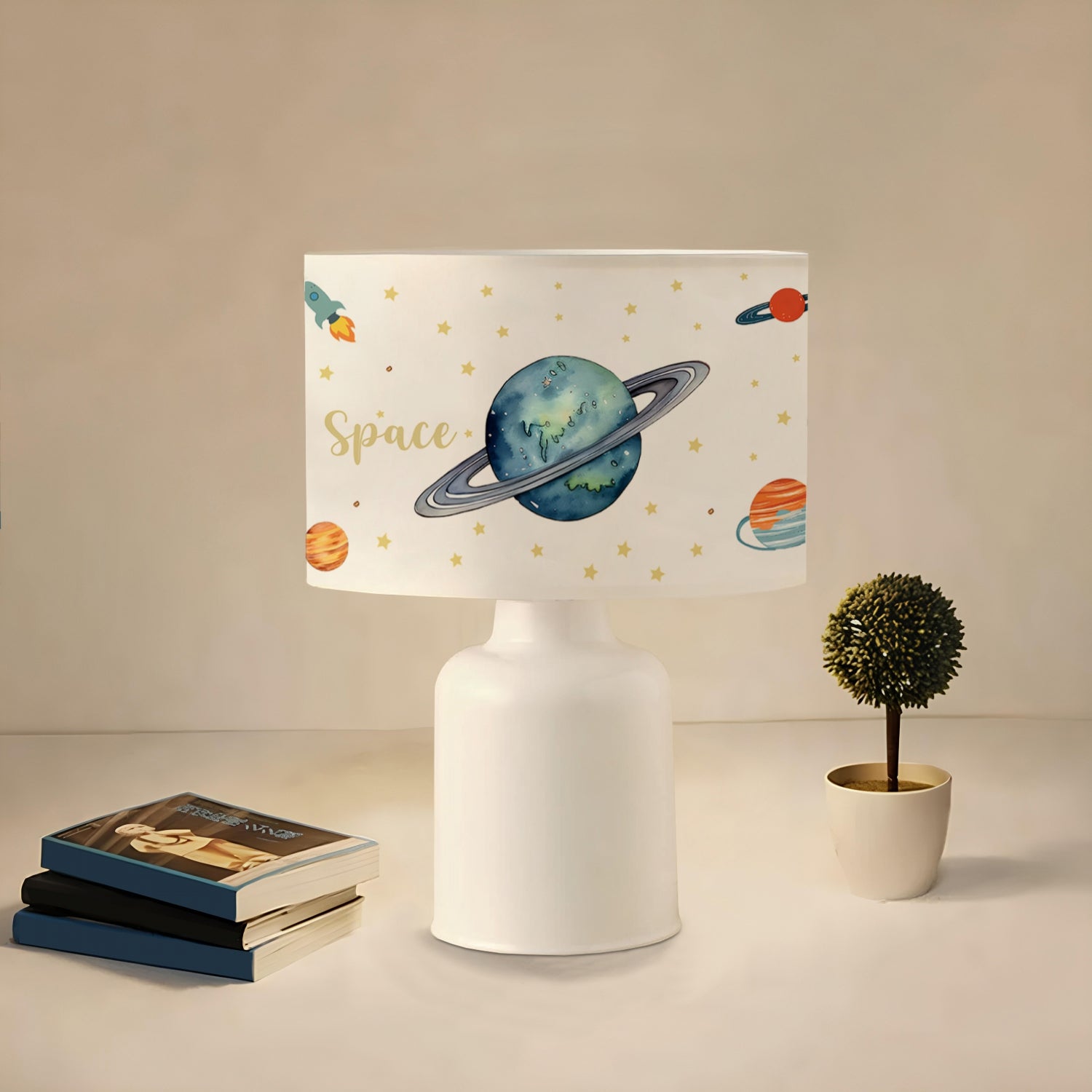 Kids Space Uzay Temalı Çocuk Odası Abajur Lamba | ByLamp