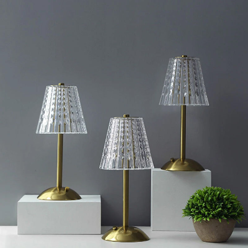 Lampshade Crystal Table Lamp Touch 3 Light Color Dimmable