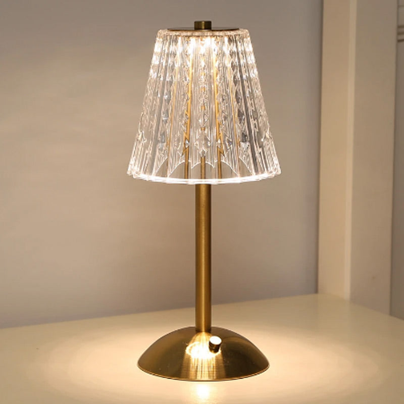 Lampshade Crystal Table Lamp Touch 3 Light Color Dimmable