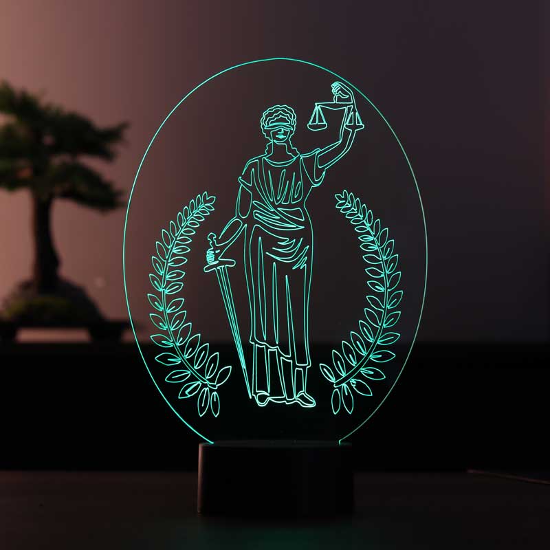 Adalet Heykeli Themis Figürlü Dekoratif Hediye Led Masa Lambası | BYLAMP