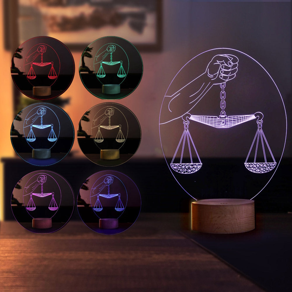 3D Justice Scales Table Lamp