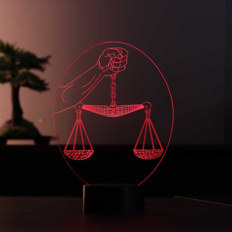 3D Justice Scales Table Lamp