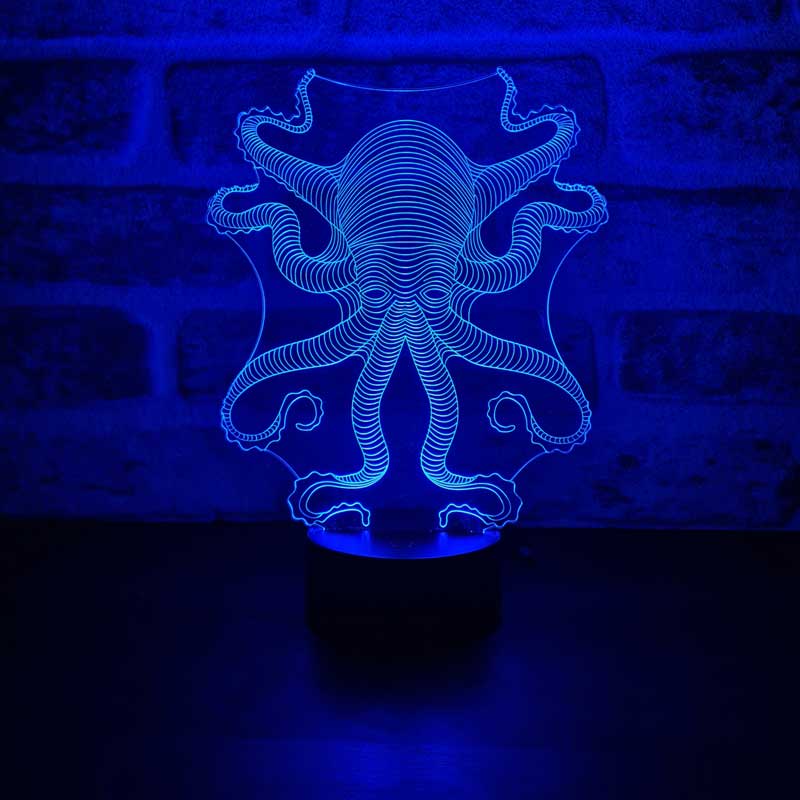 Lámpara de mesa led pulpo 3D