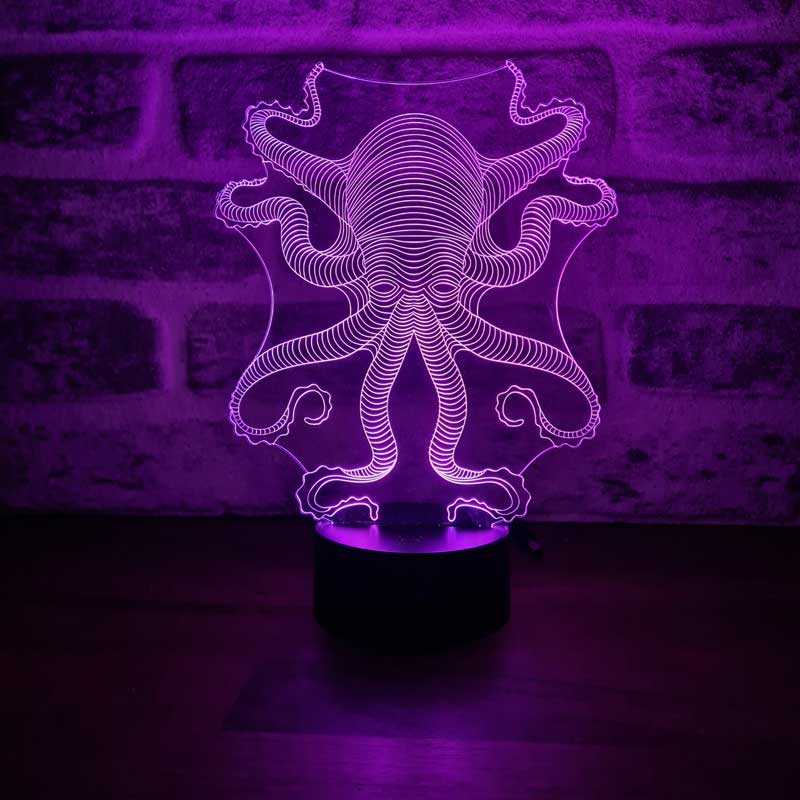 Lámpara de mesa led pulpo 3D