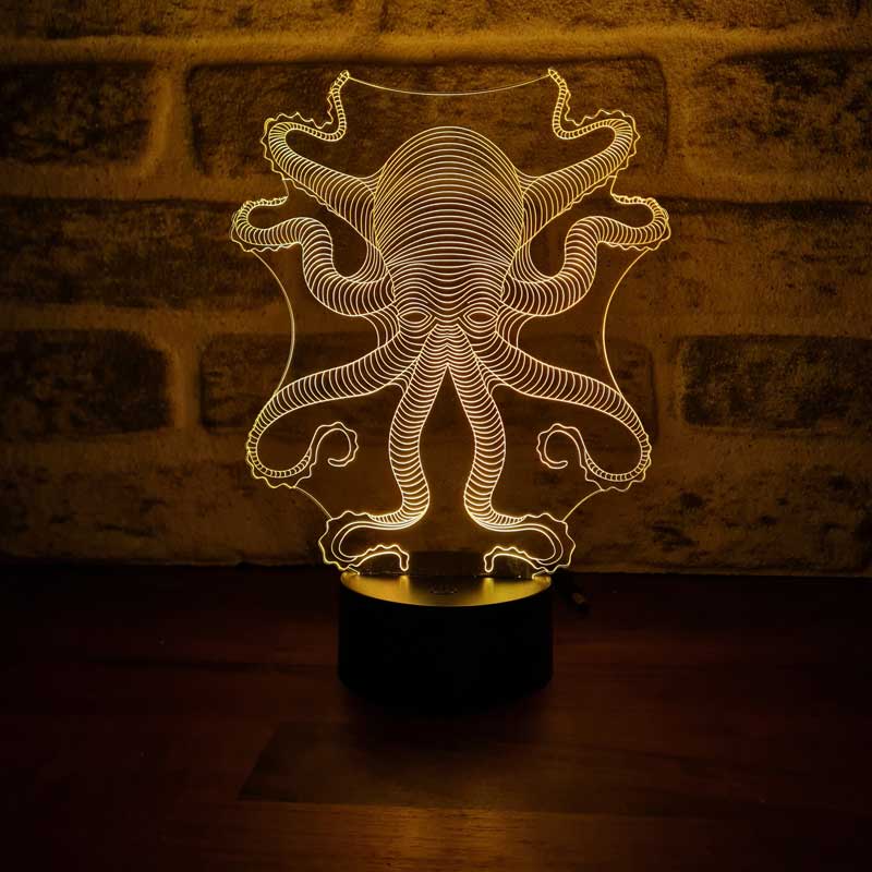 3D الأخطبوط أدى مصباح الجدول