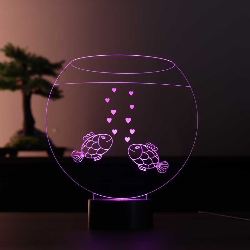 Acuario amor led lámpara de mesa