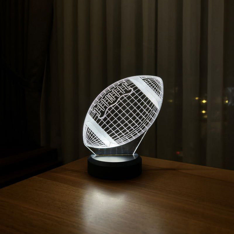Lámpara de mesa led de fútbol americano en 3D