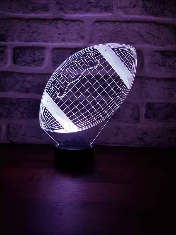 Lámpara de mesa led de fútbol americano en 3D