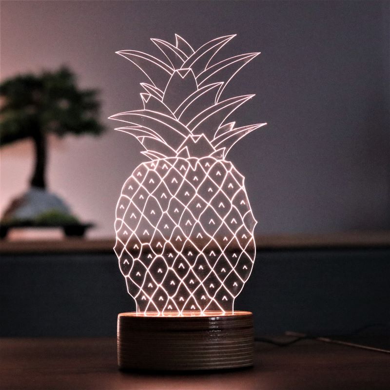 ananas figürlü dekoratif hediye led masa lambası