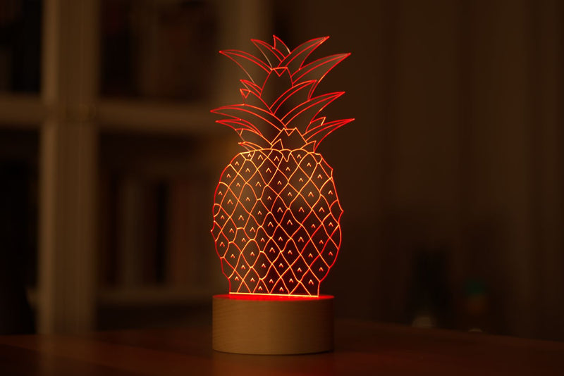 3D الأناناس LED مصباح