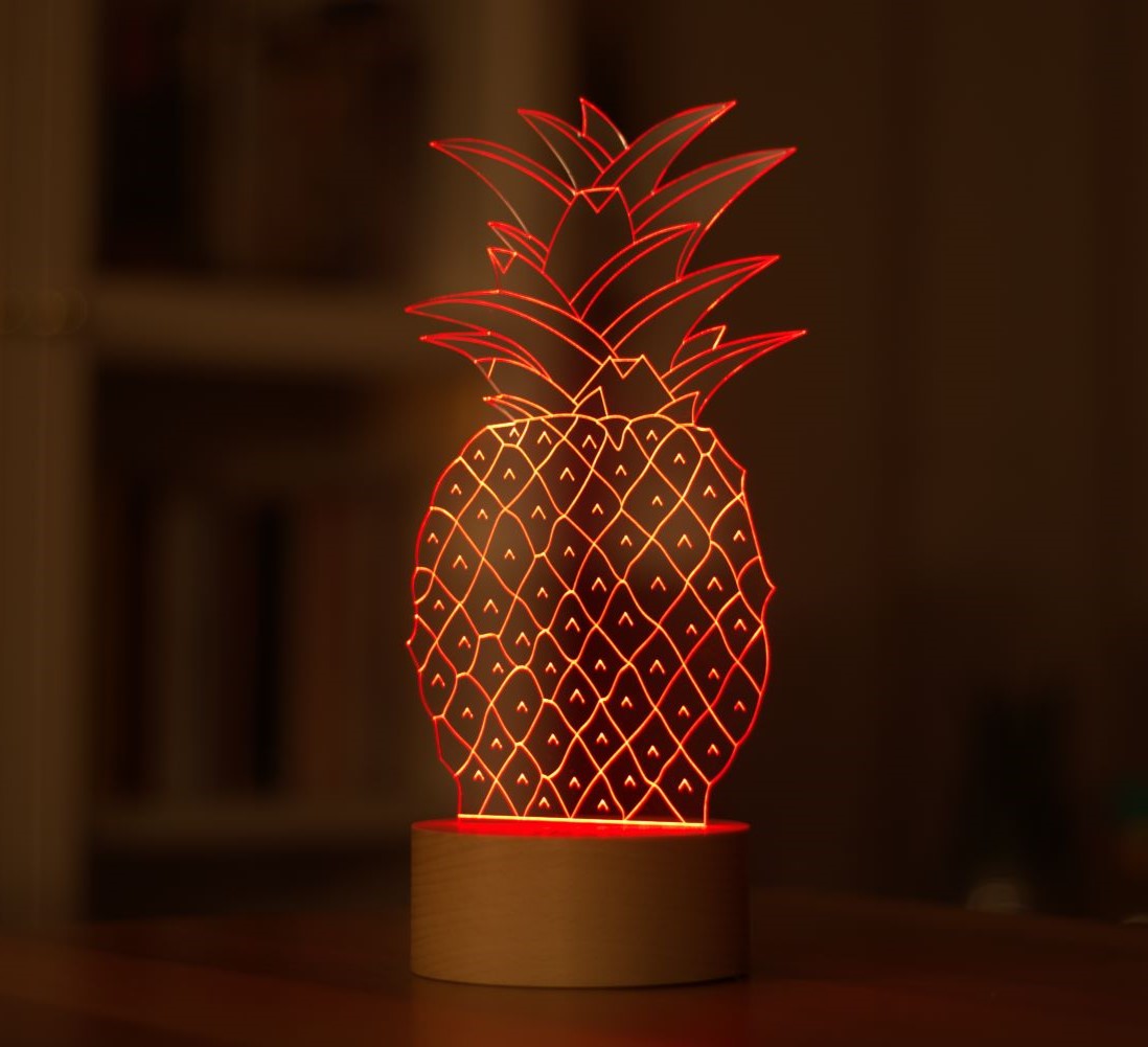 Ananas Figürlü Dekoratif Hediye Led Masa Lambası | BYLAMP