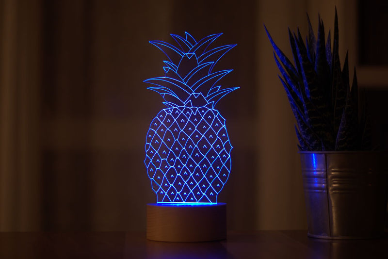 3D الأناناس LED مصباح