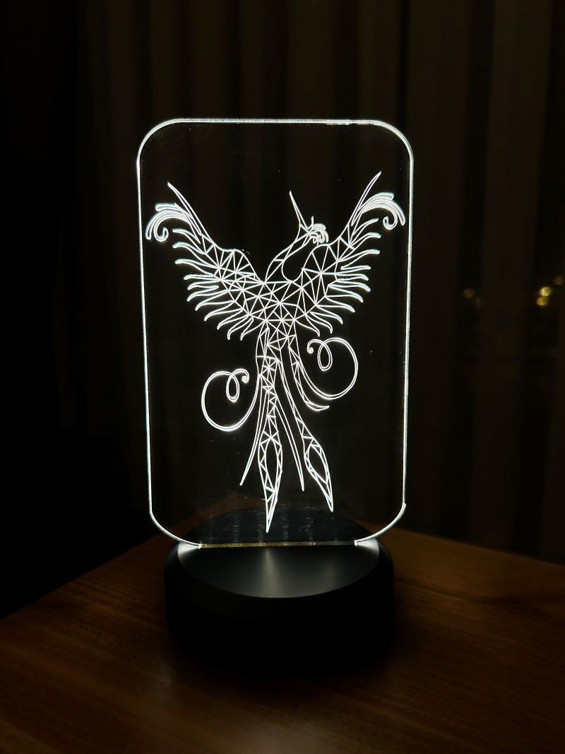 Simurg Anka Kuşu Figürlü Dekoratif Hediye Led Masa Lambası | BYLAMP