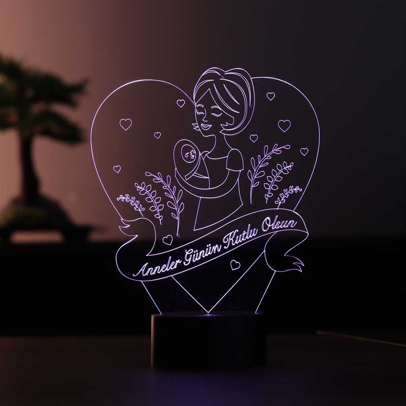 3D Mothers Day LED Table Lamp