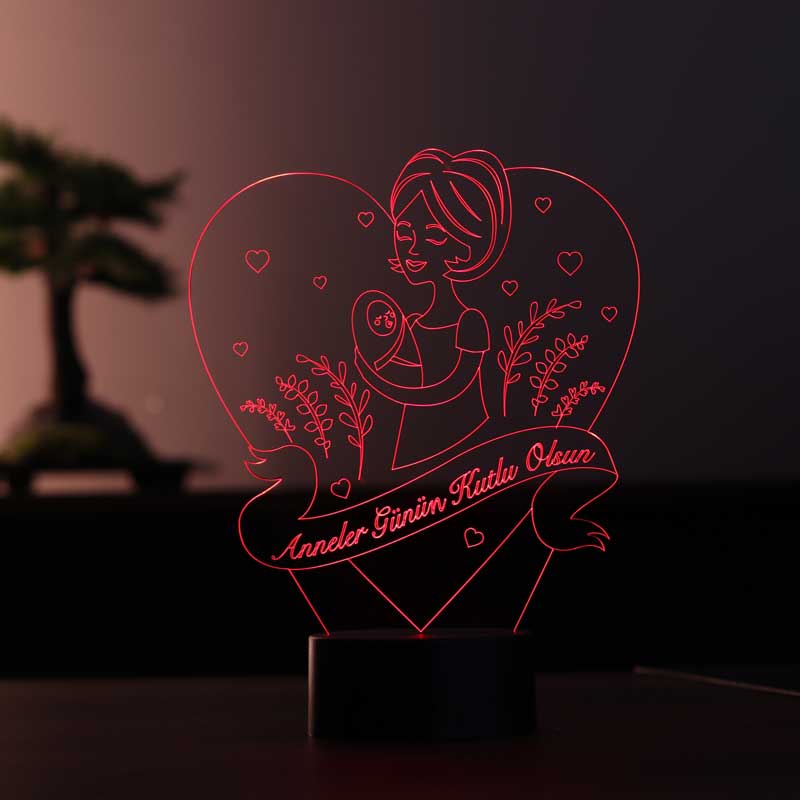 3D Mothers Day LED Table Lamp