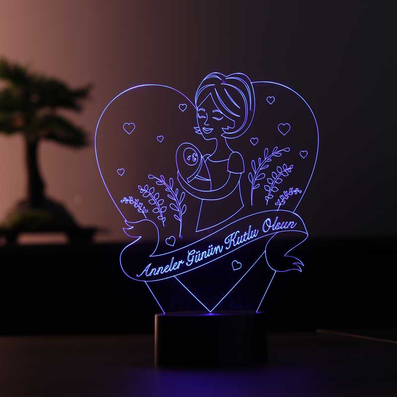 3D Mothers Day LED Table Lamp