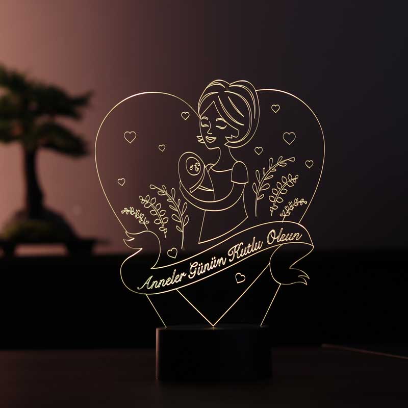 3D Mothers Day LED Table Lamp