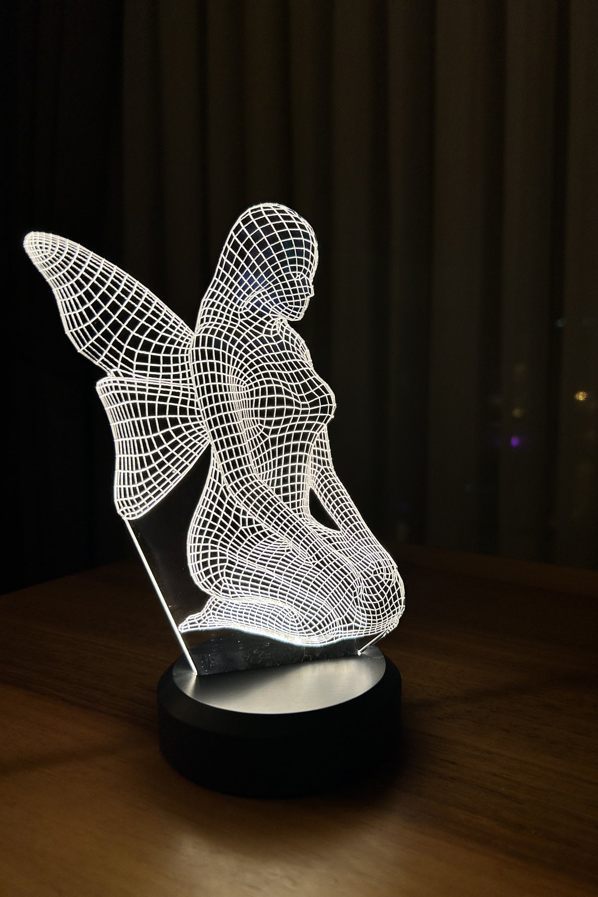 3D Sitting Angel Led Lamp