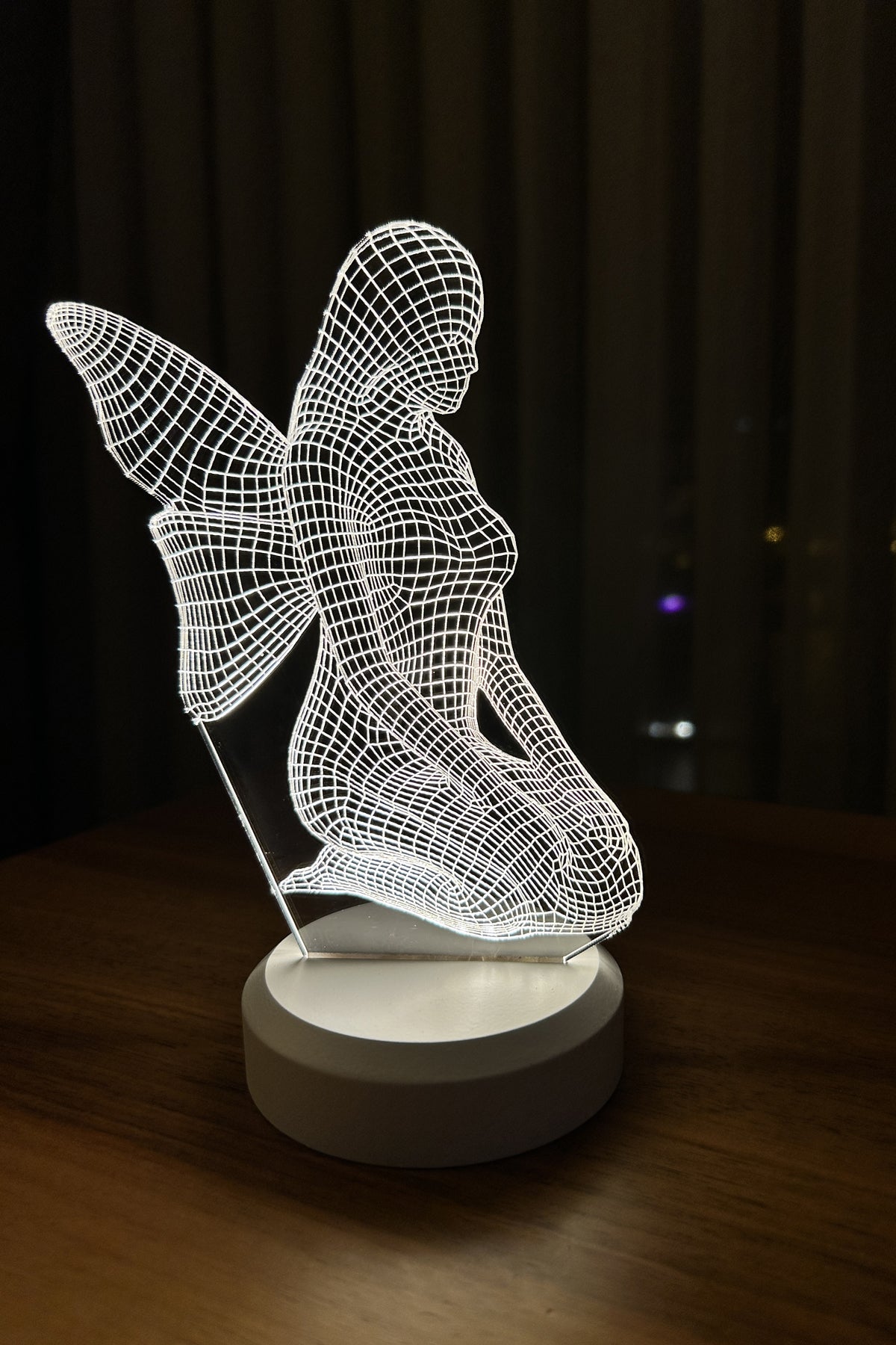 3D Sitting Angel Led Lamp