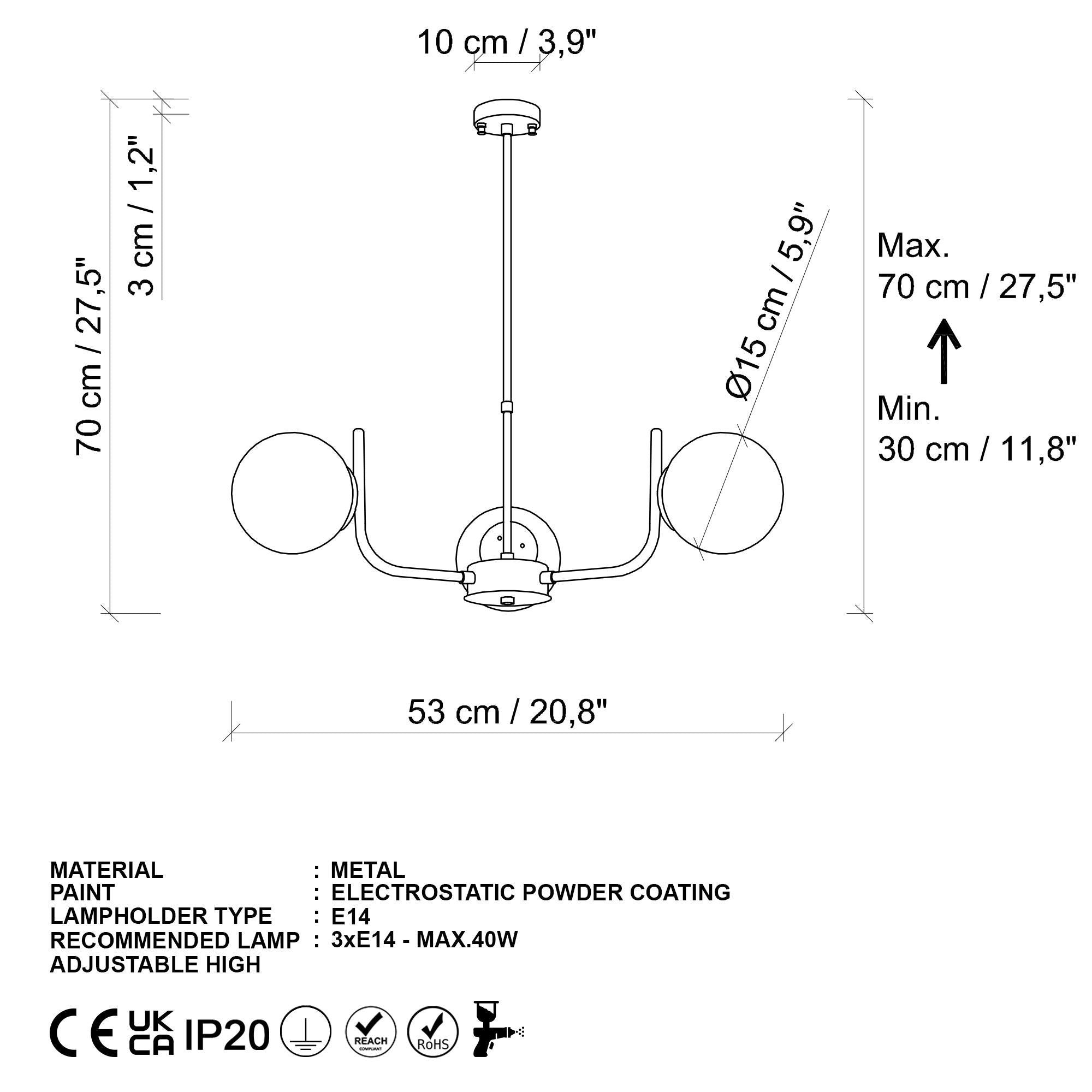 Antler 13772 Cam Avize Aydınlatma | ByLamp