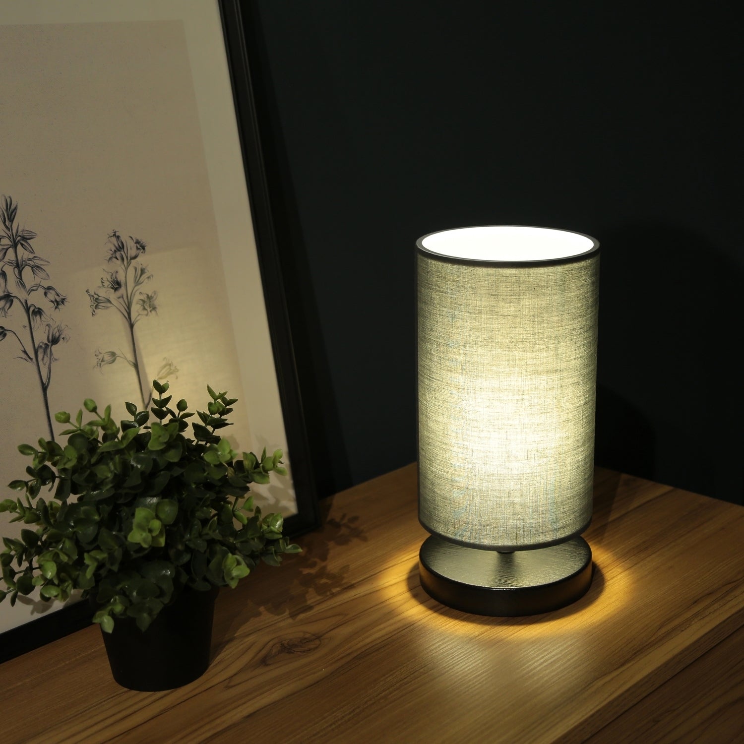 Antrasit Kumaş Modern Abajur Masa Lambası | ByLamp