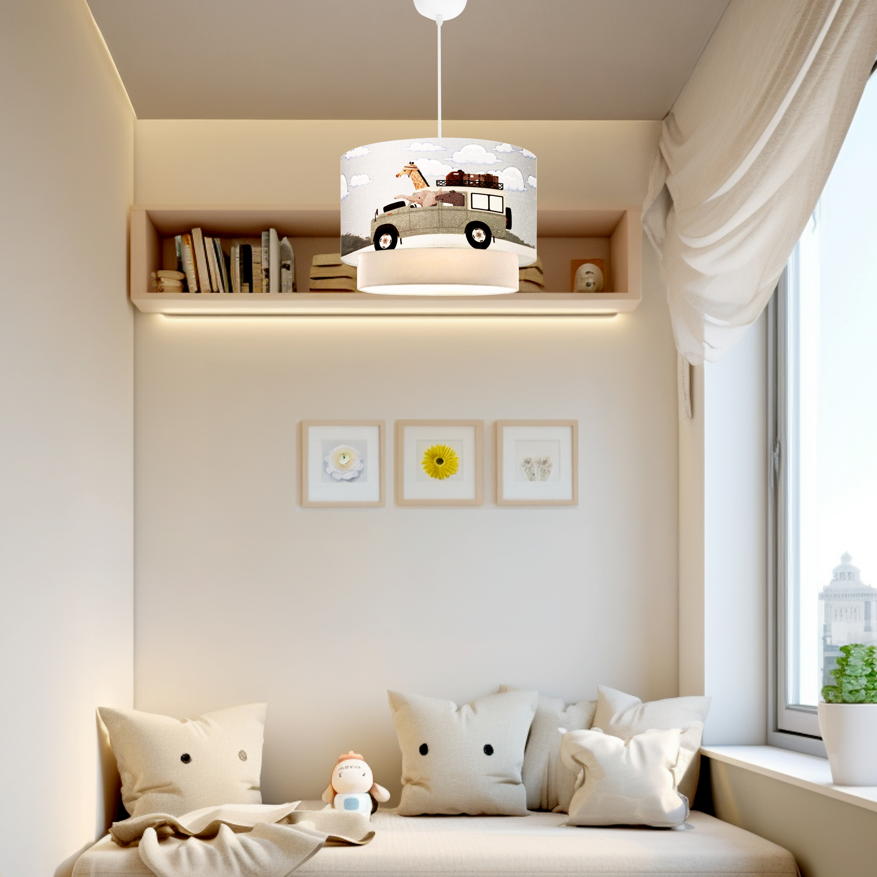 Kids Room Sleeping Cute Rabbit Pendant Chandelier Lamp | ByLamp