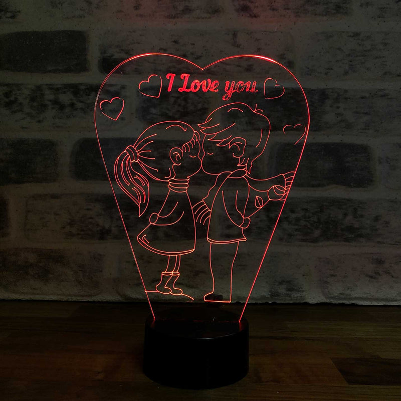 Aşık Çift Figürlü Dekoratif Hediye Led Masa Lambası | BYLAMP