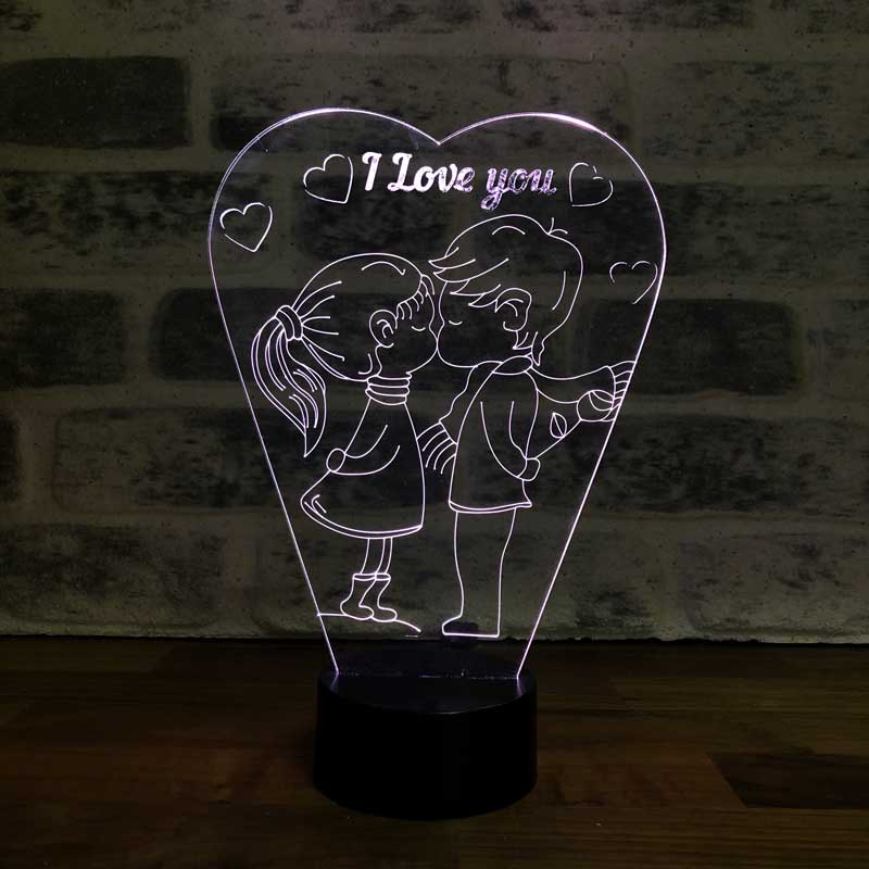 Aşık Çift Figürlü Dekoratif Hediye Led Masa Lambası | BYLAMP