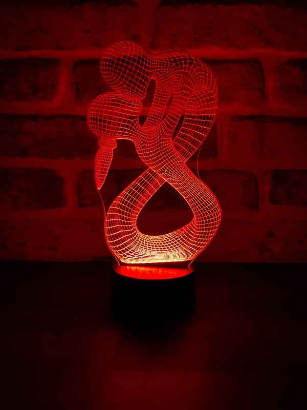 3D عشاق الصمام مصباح الجدول