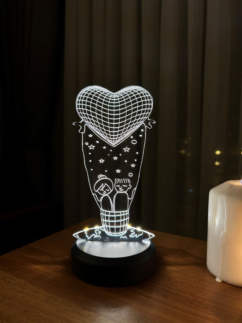 Aşk Balonu Figürlü Dekoratif Hediye Led Masa Lambası | BYLAMP