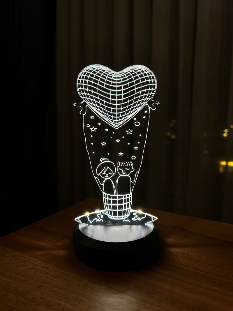 Aşk Balonu Figürlü Dekoratif Hediye Led Masa Lambası | BYLAMP