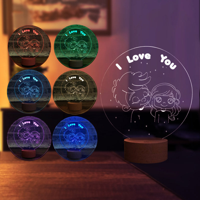 3D Love Girl and Boy Led Lamp