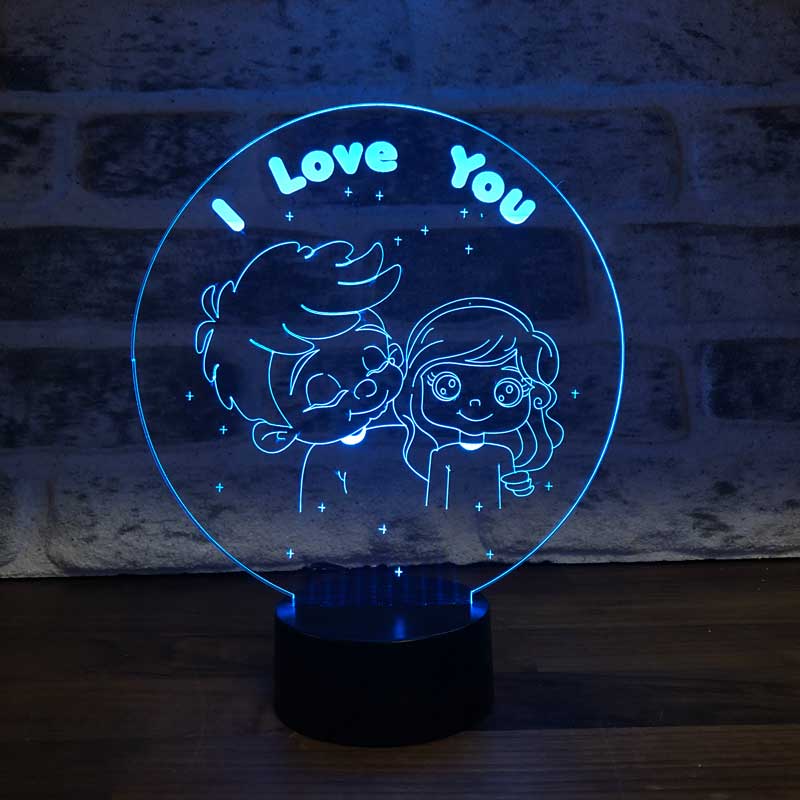 3D Love Girl and Boy Led Lamp