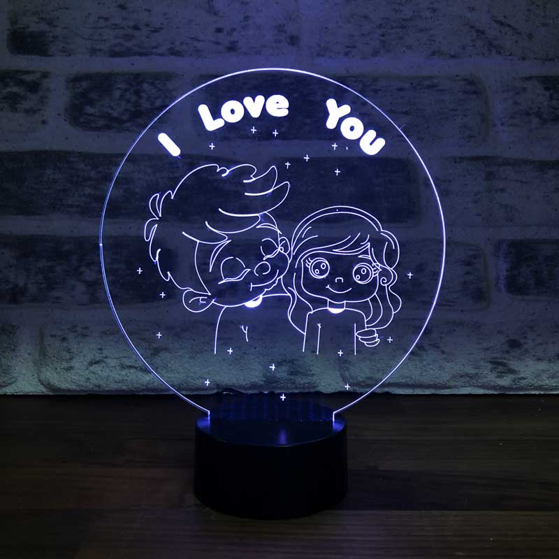 3D Love Girl and Boy Led Lamp