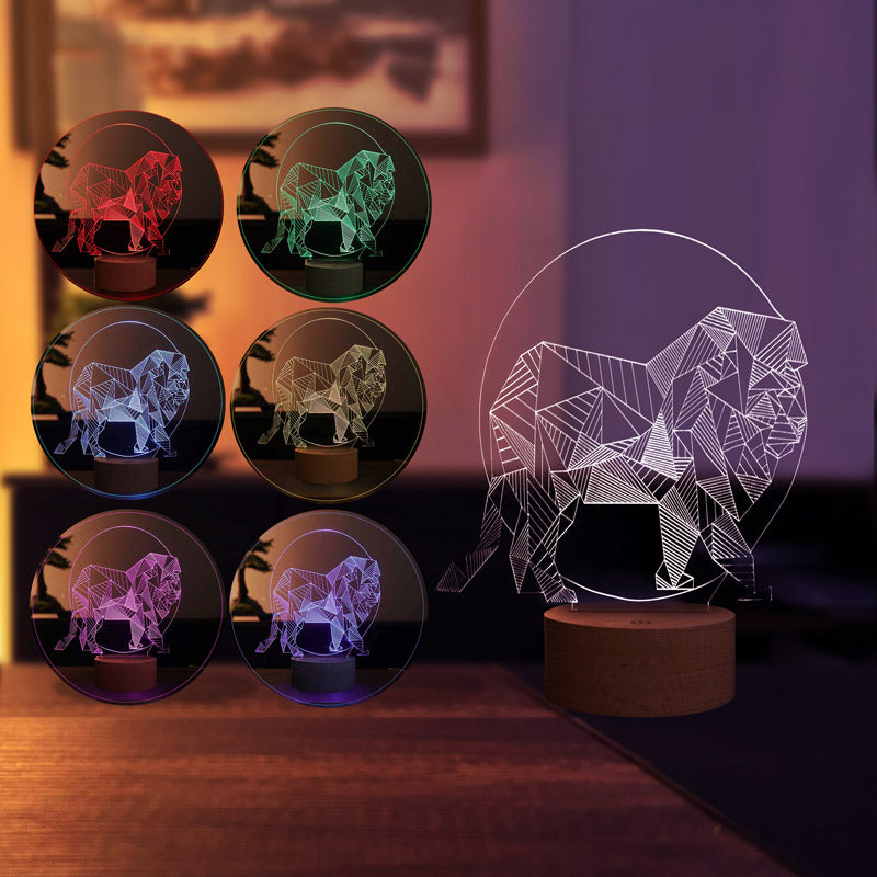 3D Lion Led Table Lamp