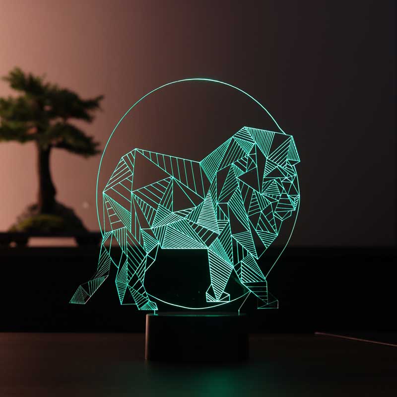 3D Lion Led Table Lamp