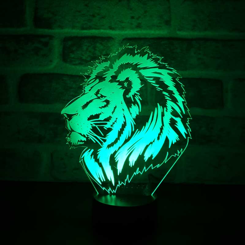 3D Lion Portrait Led Table Lamp