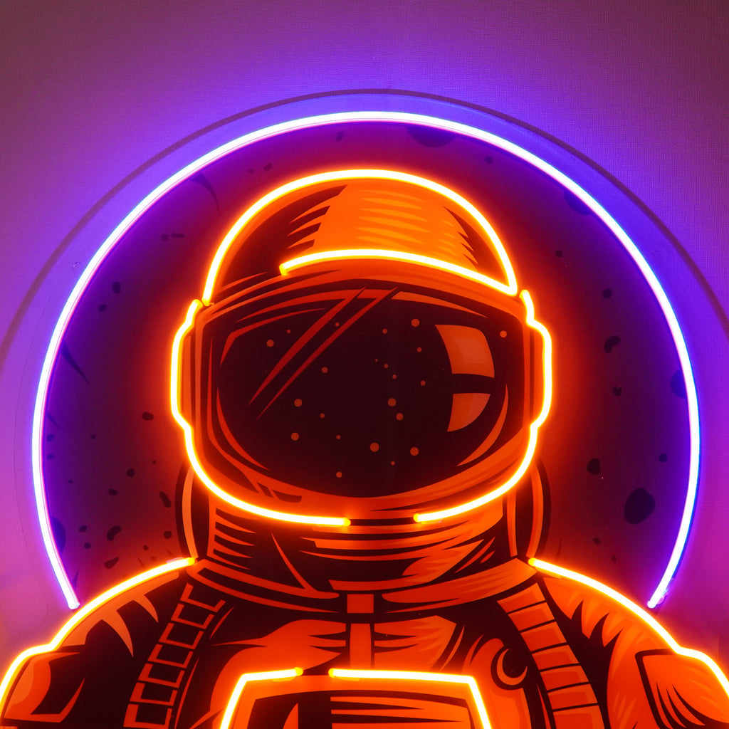 Astronot Ve Ay Neon Lamba | ByLamp