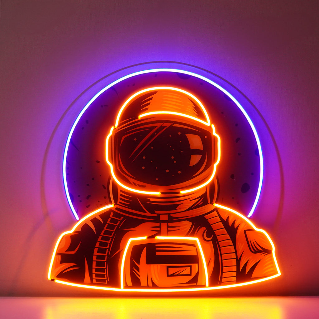 Astronot Ve Ay Neon Lamba | ByLamp