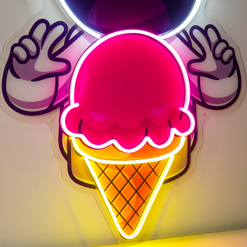 Astronaut and Ice Cream Figured Led Neon Sign