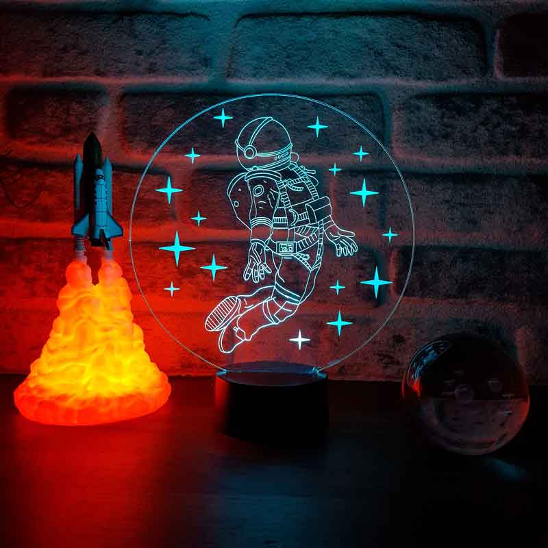 Spaceman Lámpara Astronauta Led Lámpara de mesa Lámpara de noche Lu