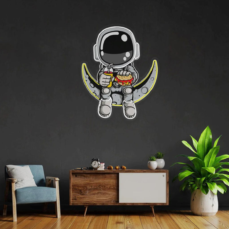 Astronot Figürlü Led Neon Lamba