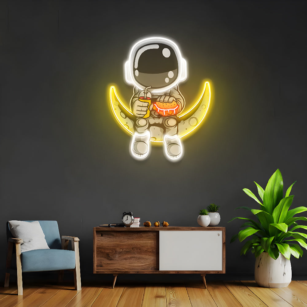 Astronot Figürlü Led Neon Lamba