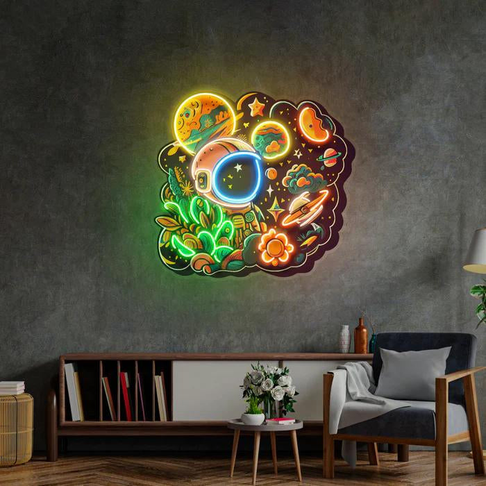 Astronaut Planet and Universe Led Neon Sign