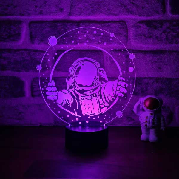 Lámpara de mesa led de ventana de astronauta