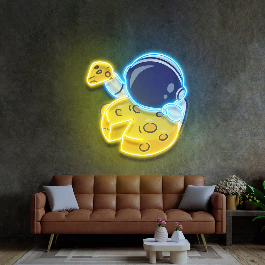 Astronot Ve Peynir Neon Lamba | ByLamp