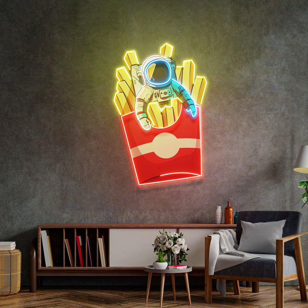 Astronot Patates Cipsi Neon Lamba | ByLamp